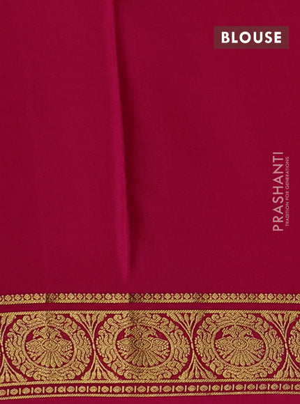 Pure mysore silk saree dark peach and pink with zari woven buttas and zari woven border