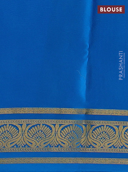 Pure mysore silk saree lavender and cs blue with allover zari checks & buttas and zari woven border