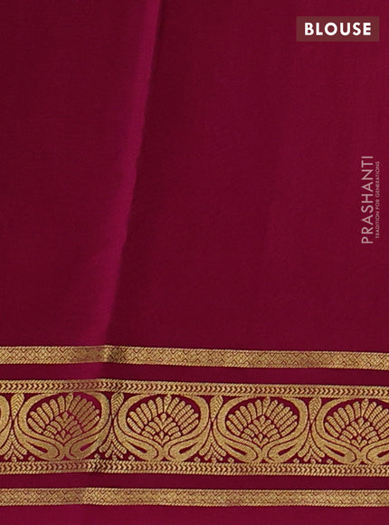 Pure mysore silk saree teal green and pink with allover zari checks & buttas and zari woven border