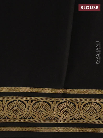 Pure mysore silk saree maroon and black with allover zari checks & buttas and zari woven border