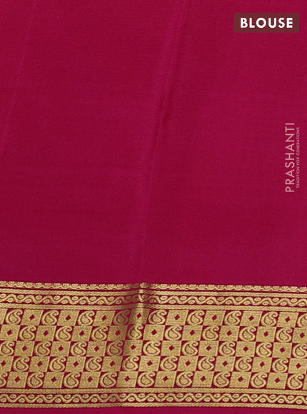 Pure mysore silk saree grey and pink with allover zari checks & buttas and zari woven border