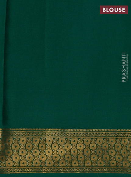 Pure mysore silk saree violet and green with allover zari checks & buttas and zari woven border