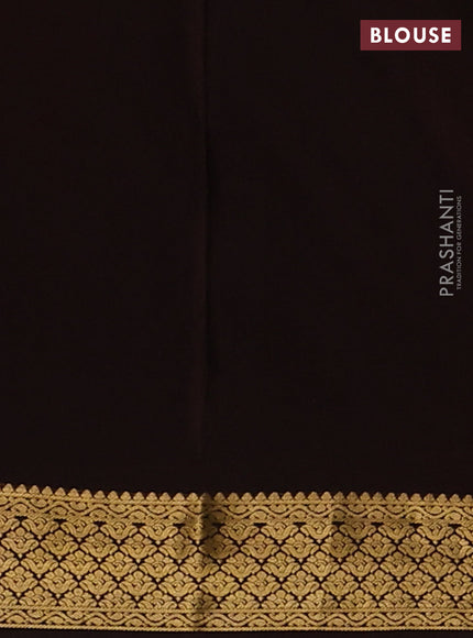 Pure mysore silk saree rustic orange and coffee brown with zari woven buttas and zari woven border