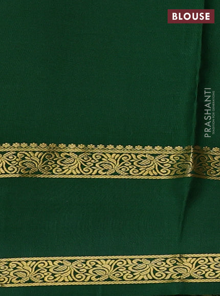 Pure mysore silk saree mustard yellow and green with allover zari checks & buttas and rettapet zari woven border