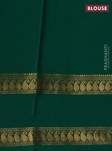 Pure mysore silk saree violet and green with allover zari checks & buttas and rettapet zari woven border