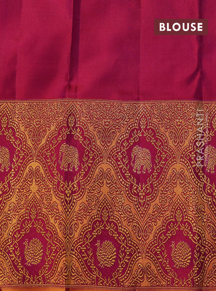Lilac & Purple Pure Kanchipuram Tissue Silk Saree Brocade Border
