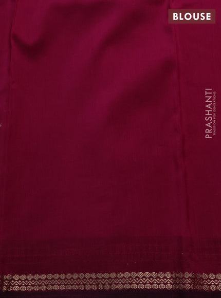 Pure Kanchipuram silk saree lavender and wine with digital prints