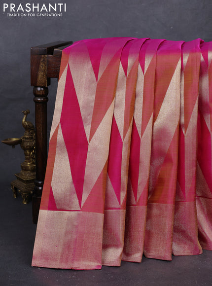 Pink Pure Kanchipuram Designer Silk Saree pink and Bridal kanchipuram