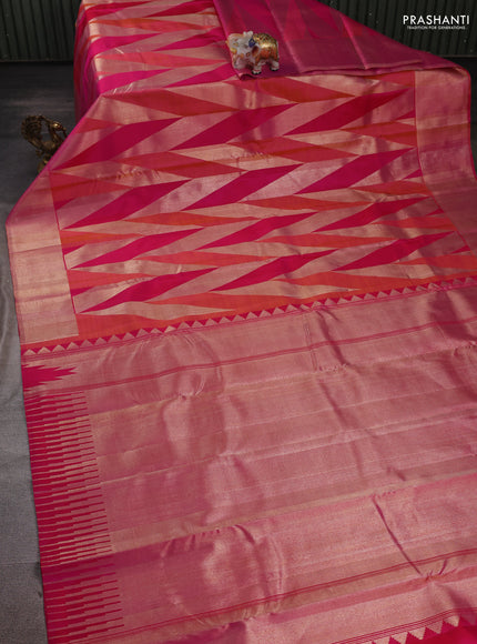 Pink Pure Kanchipuram Designer Silk Saree pink and Bridal kanchipuram