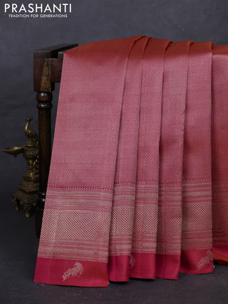 Orange Pure Kanchipuram Silk Saree Parrot Border orange and Bridal kanchipuram