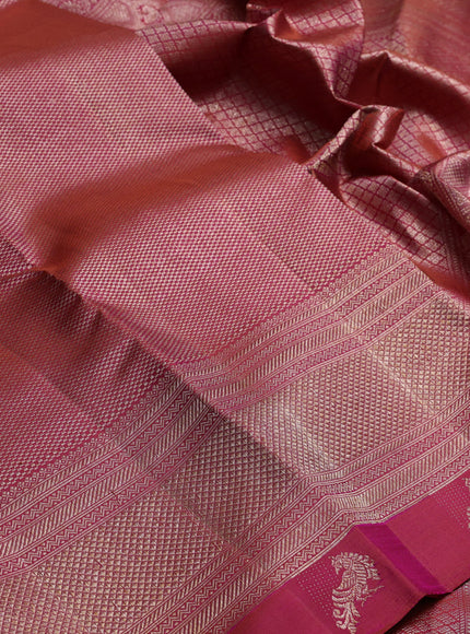 Orange Pure Kanchipuram Silk Saree Parrot Border orange and Bridal kanchipuram