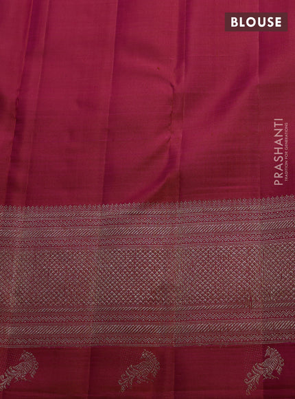 Orange Pure Kanchipuram Silk Saree Parrot Border orange and Bridal kanchipuram