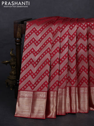 Red Pure Kanchipuram Silk Saree Rangkat red and Bridal kanchipuram