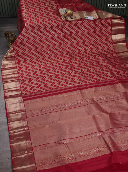 Red Pure Kanchipuram Silk Saree Rangkat red and Bridal kanchipuram