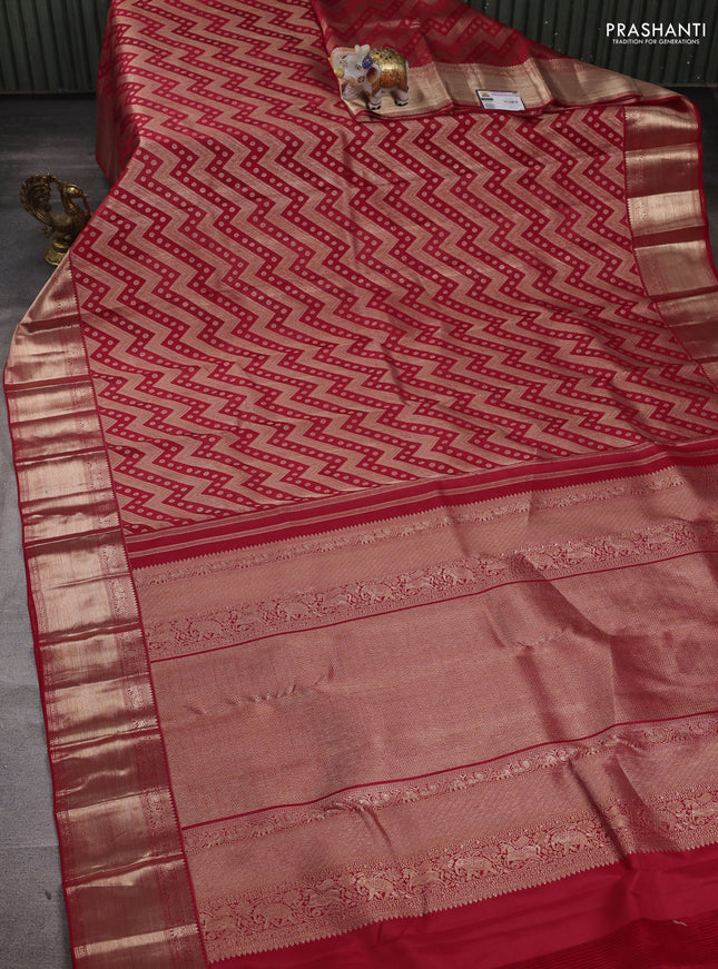 Red Pure Kanchipuram Silk Saree Rangkat red and Bridal kanchipuram