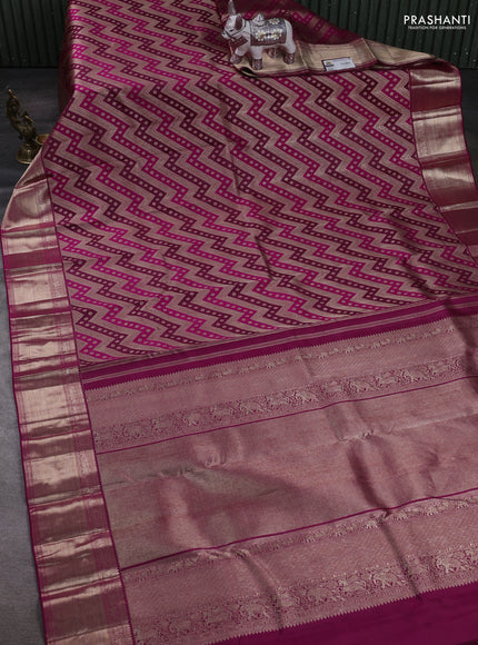 Magenta Pink Pure Kanchipuram Silk Saree Rangkat magenta pink and Bridal kanchipuram