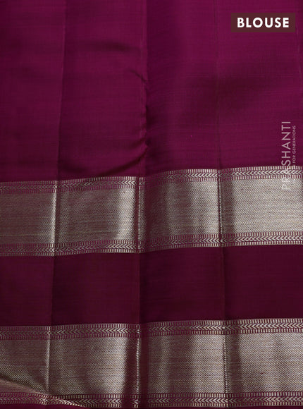 Magenta Pink Pure Kanchipuram Silk Saree Temple Design