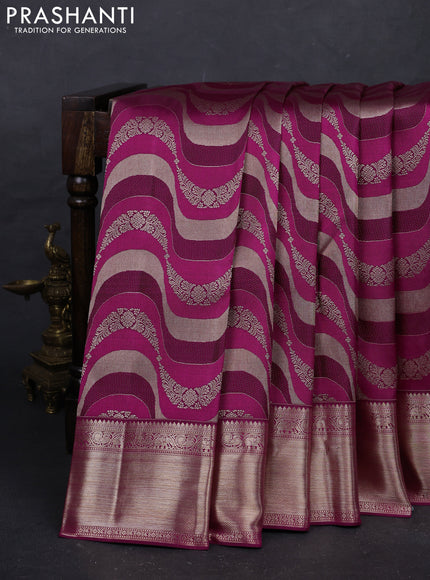 Magenta Pink Pure Kanchipuram Silk Saree Designer