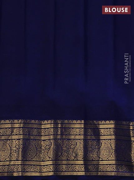 Pure gadwal silk saree light blue and blue with zari woven buttas and temple design zari woven border