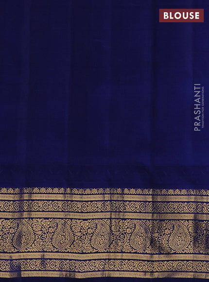 Pure gadwal silk saree pink and blue with zari woven buttas and temple design zari woven border