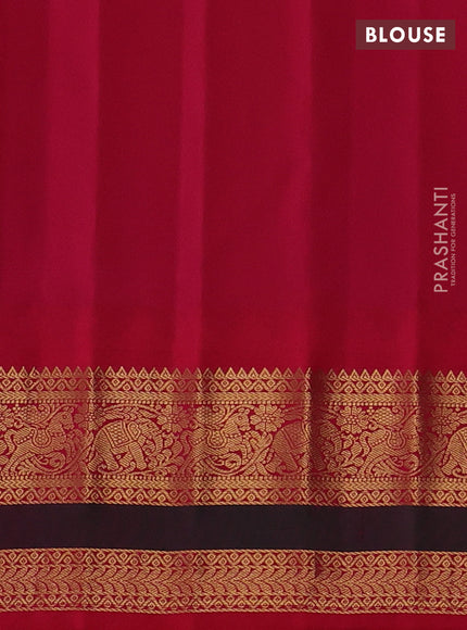 Pure gadwal silk saree peach shade and pink with zari woven buttas and temple design zari woven border