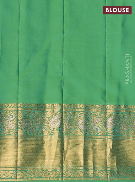 Pure gadwal silk saree wine shade and teal green shade with zari woven buttas and zari woven border