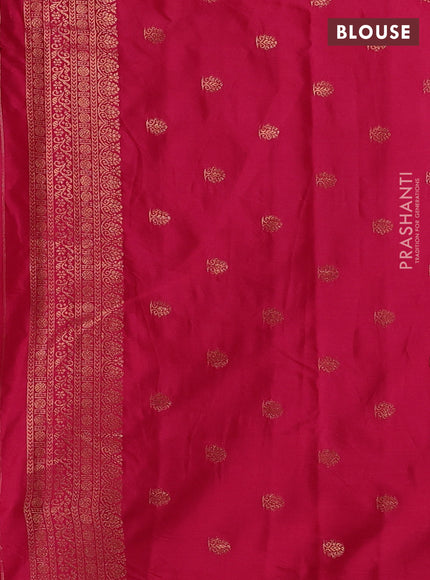 Semi kanchipuram soft silk saree dual shade of purple and pink with allover thread & zari woven buttas and rettapet zari woven border