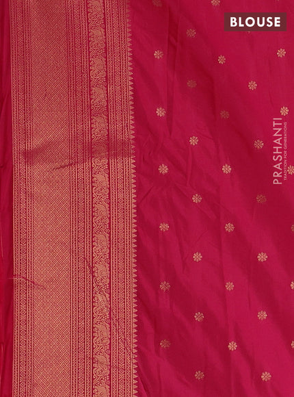 Semi kanchipuram soft silk saree dual shade of purple and pink with allover thread & zari weaves and rettapet zari woven border