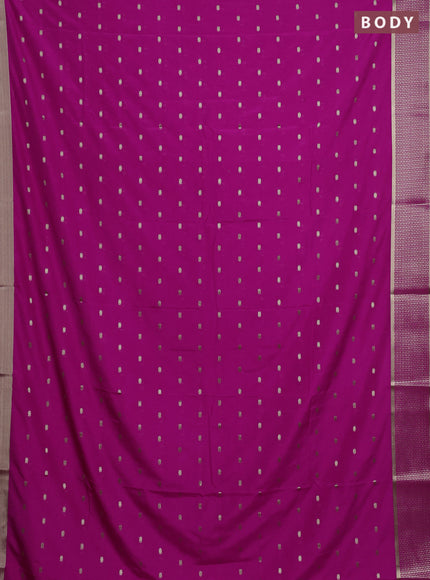 Semi mysore silk saree pink shade with allover zari woven buttas and zari woven border
