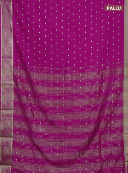 Semi mysore silk saree pink shade with allover zari woven buttas and zari woven border