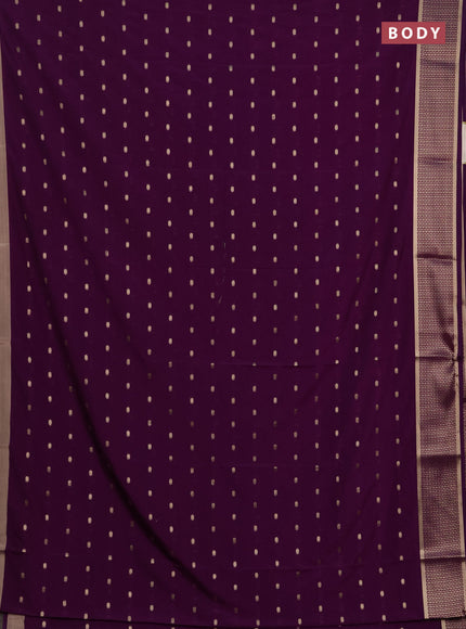 Semi mysore silk saree purple with allover zari woven buttas and zari woven border