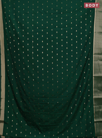 Semi mysore silk saree green with allover zari woven buttas and zari woven border