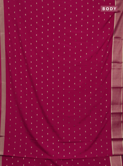 Semi mysore silk saree pink with allover zari woven buttas and zari woven border