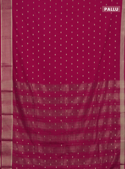 Semi mysore silk saree pink with allover zari woven buttas and zari woven border