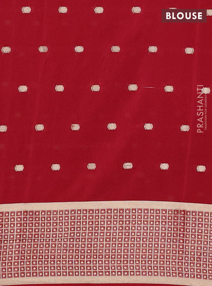 Semi mysore silk saree maroon with allover zari woven buttas and zari woven border