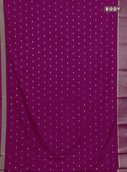 Semi mysore silk saree rani pink with allover zari woven buttas and zari woven border