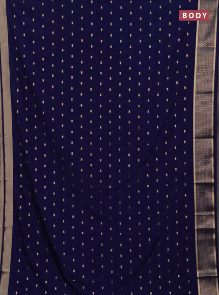 Semi mysore silk saree navy blue with allover zari woven buttas and zari woven border