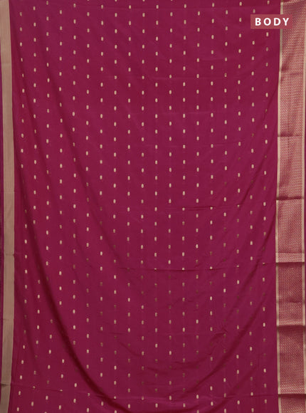 Semi mysore silk saree mauve pink with allover zari woven buttas and zari woven border