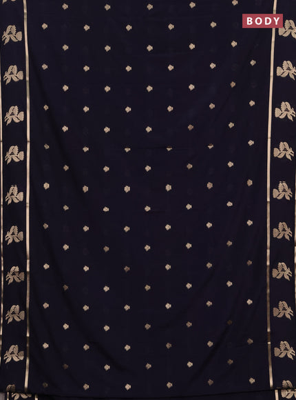 Semi mysore silk saree deep jamun with zari woven buttas and rettapet zari woven butta border