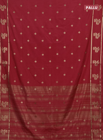 Semi mysore silk saree mauve pink with zari woven buttas and rettapet zari woven butta border
