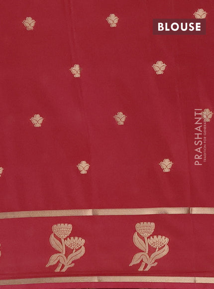 Semi mysore silk saree mauve pink with zari woven buttas and rettapet zari woven butta border