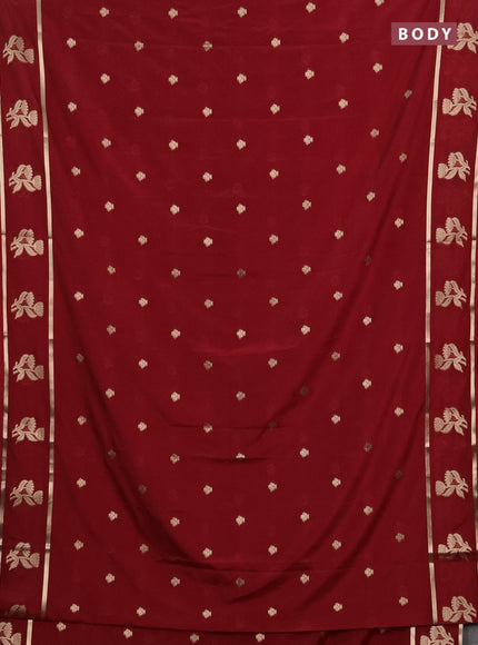Semi mysore silk saree kumkum red with zari woven buttas and rettapet zari woven butta border
