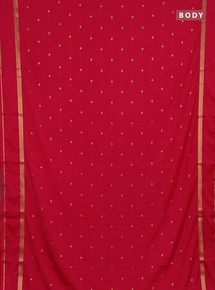 Semi mysore silk saree rani pink with allover paisley butta prints and rettapet zari woven border