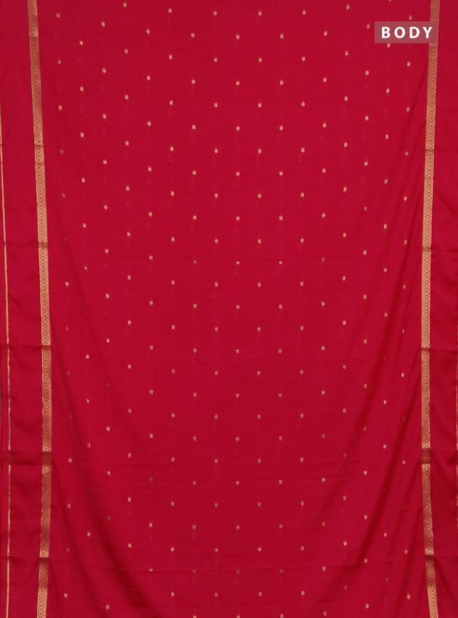 Semi mysore silk saree rani pink with allover paisley butta prints and rettapet zari woven border