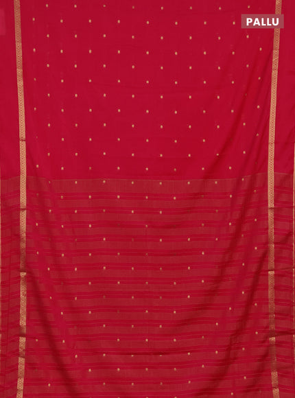 Semi mysore silk saree rani pink with allover paisley butta prints and rettapet zari woven border