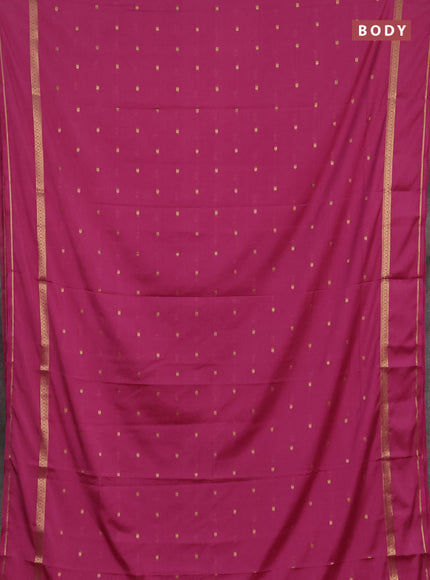 Semi mysore silk saree mauve pink with allover paisley butta prints and rettapet zari woven border