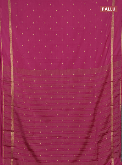 Semi mysore silk saree mauve pink with allover paisley butta prints and rettapet zari woven border