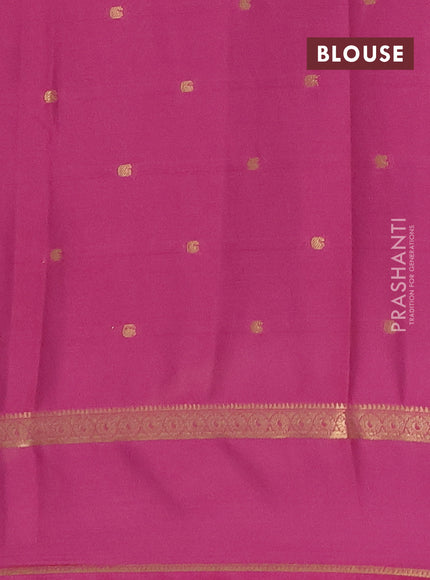 Semi mysore silk saree mauve pink with allover paisley butta prints and rettapet zari woven border