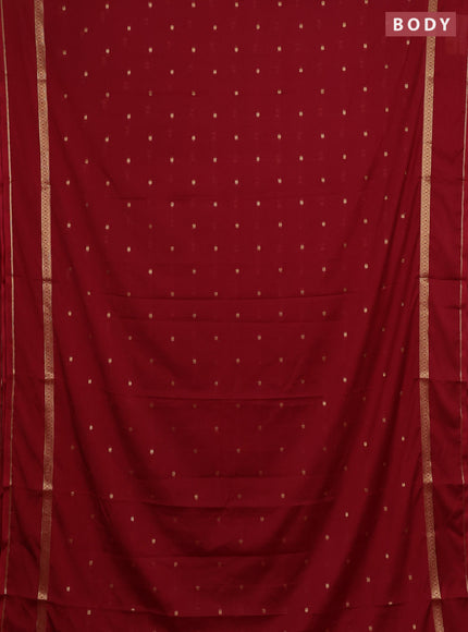 Semi mysore silk saree maroon shade with allover paisley butta prints and rettapet zari woven border
