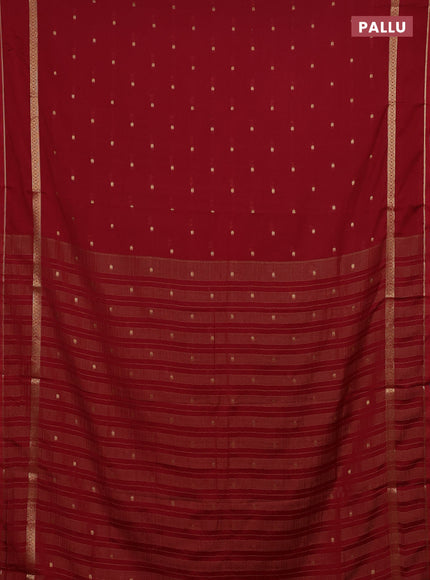 Semi mysore silk saree maroon shade with allover paisley butta prints and rettapet zari woven border